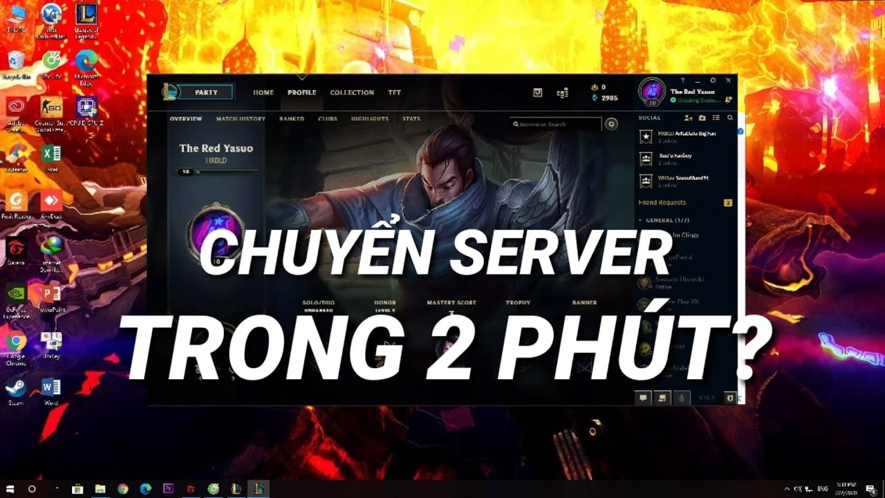 Hướng dẫn cách chuyển sever LOL bằng code